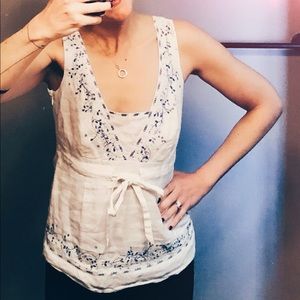 White linen blouse